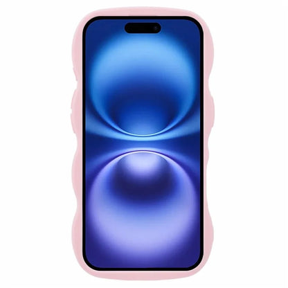 XL Series For iPhone 16 Plus Case TPU Protective Phone Cover Unique Curly Wave Frame
