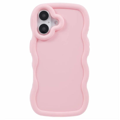 XL Series For iPhone 16 Plus Case TPU Protective Phone Cover Unique Curly Wave Frame