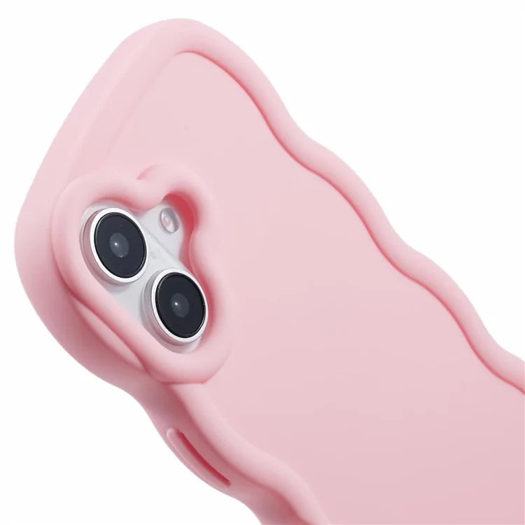 XL Series For iPhone 16 Plus Case TPU Protective Phone Cover Unique Curly Wave Frame