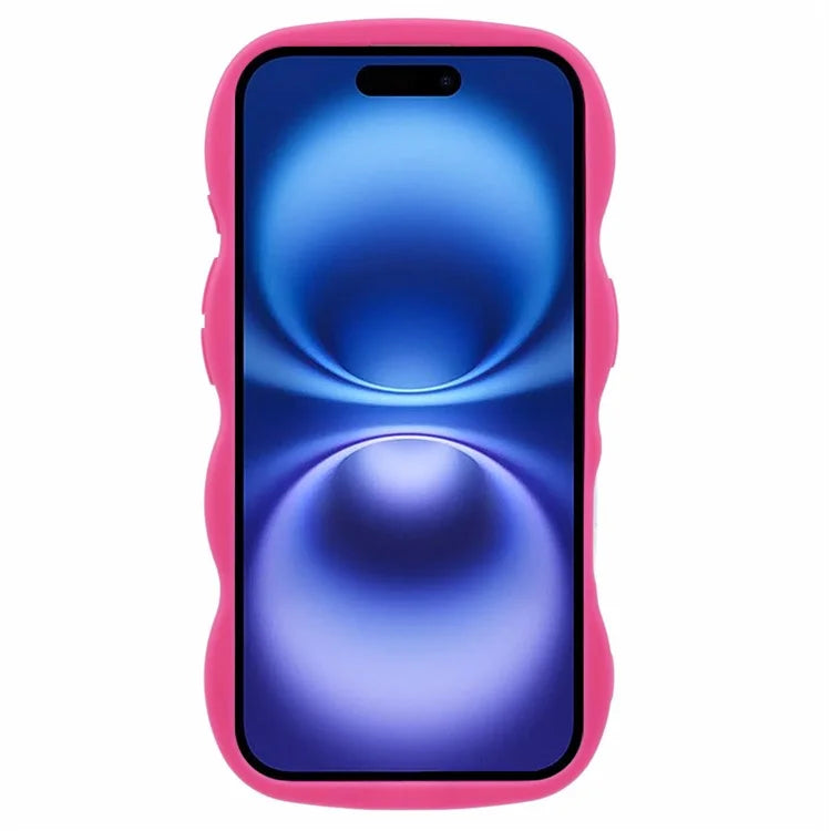 XL Series For iPhone 16 Plus Case TPU Protective Phone Cover Unique Curly Wave Frame