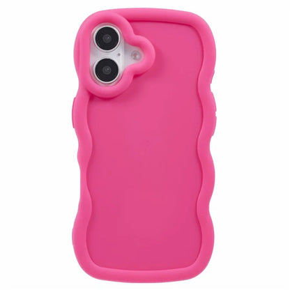 XL Series For iPhone 16 Plus Case TPU Protective Phone Cover Unique Curly Wave Frame