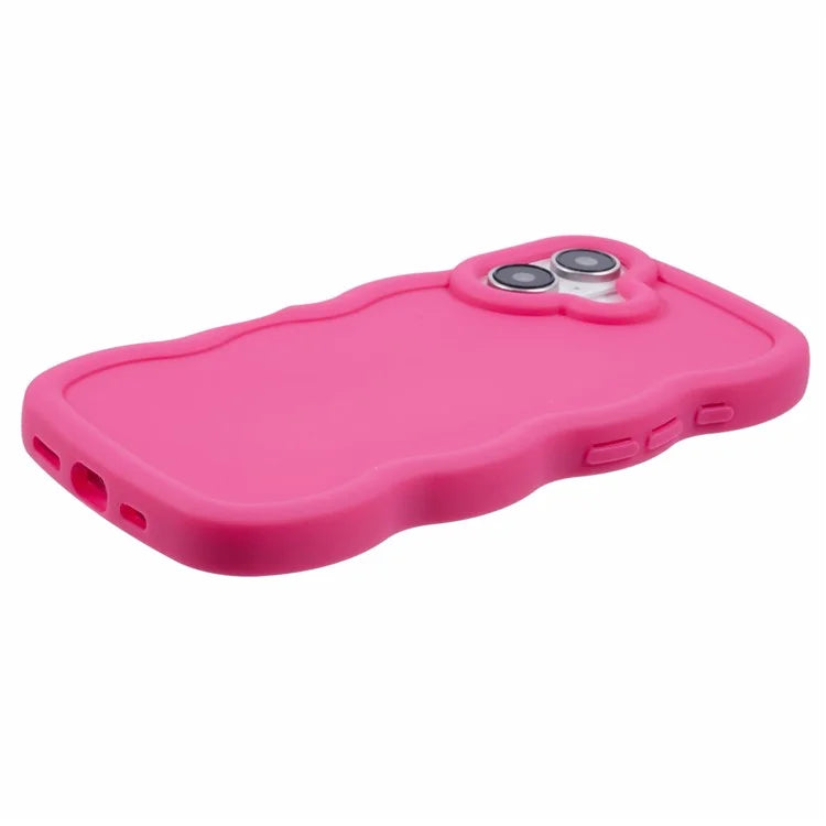 XL Series For iPhone 16 Plus Case TPU Protective Phone Cover Unique Curly Wave Frame