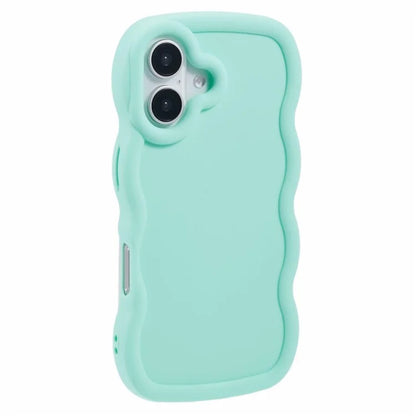 XL Series For iPhone 16 Plus Case TPU Protective Phone Cover Unique Curly Wave Frame