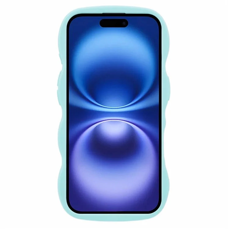 XL Series For iPhone 16 Plus Case TPU Protective Phone Cover Unique Curly Wave Frame
