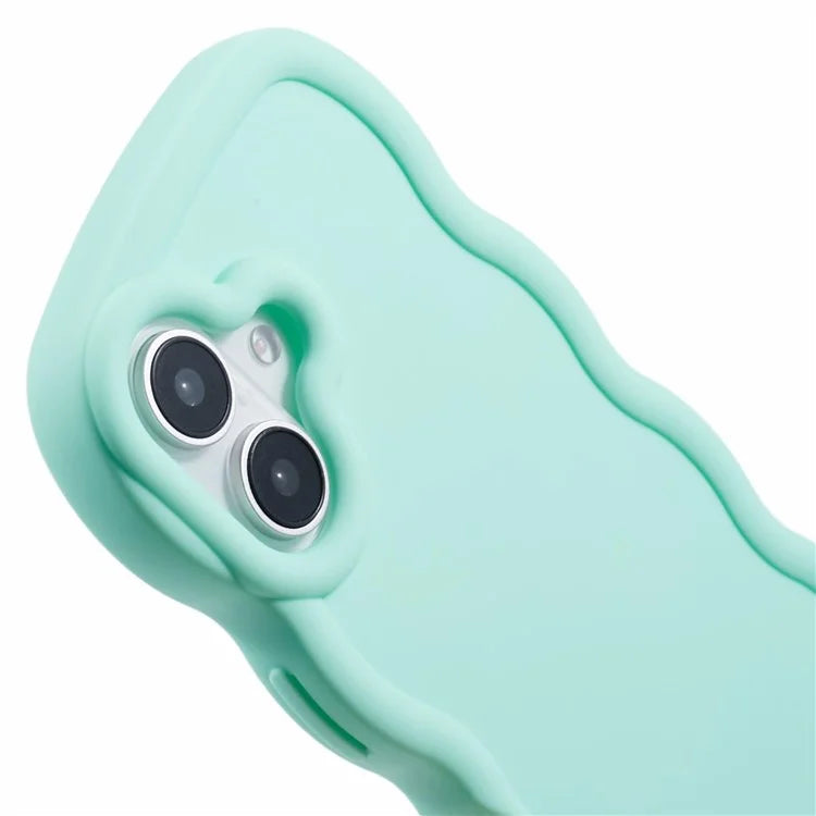 XL Series For iPhone 16 Plus Case TPU Protective Phone Cover Unique Curly Wave Frame