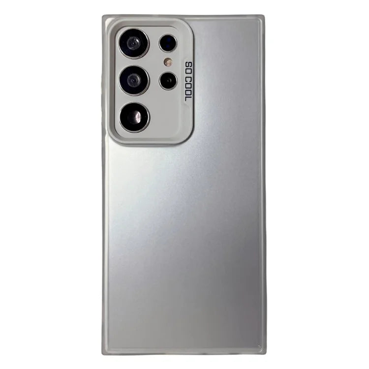 For Samsung Galaxy S24 Ultra Case IMD Silver Color Finish TPU+PC Phone Cover