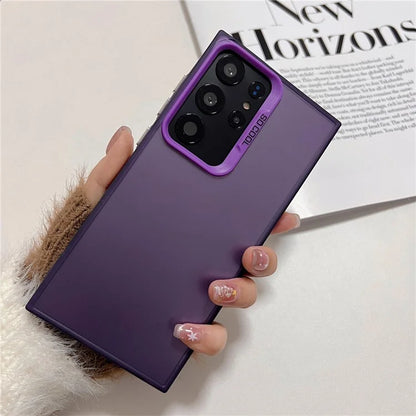 For Samsung Galaxy S24 Ultra Case IMD Silver Color Finish TPU+PC Phone Cover
