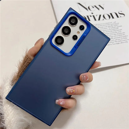 For Samsung Galaxy S24 Ultra Case IMD Silver Color Finish TPU+PC Phone Cover