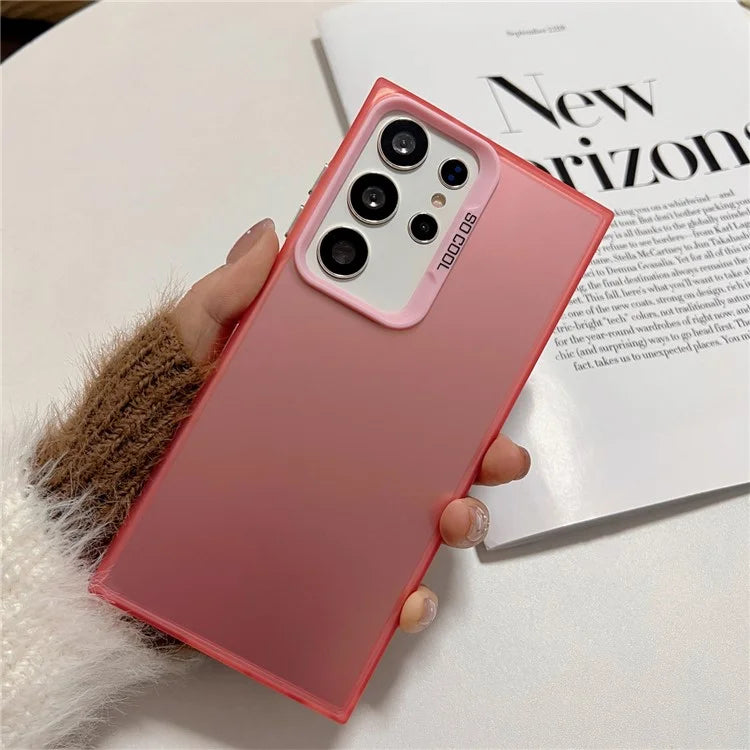 For Samsung Galaxy S24 Ultra Case IMD Silver Color Finish TPU+PC Phone Cover