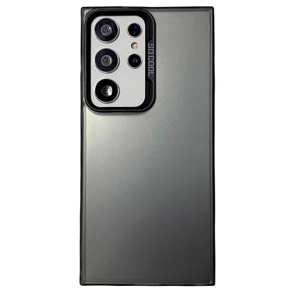 For Samsung Galaxy S23 Ultra Case IMD Silver Color Finish TPU+PC Phone Cover