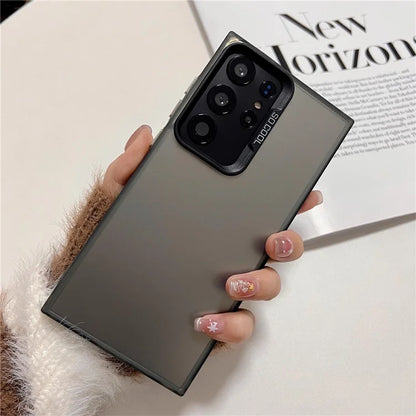 For Samsung Galaxy S23 Ultra Case IMD Silver Color Finish TPU+PC Phone Cover
