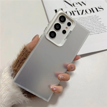 For Samsung Galaxy S23 Ultra Case IMD Silver Color Finish TPU+PC Phone Cover