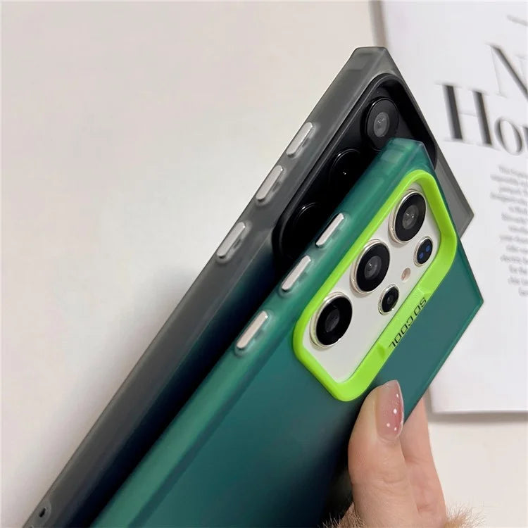For Samsung Galaxy S23 Ultra Case IMD Silver Color Finish TPU+PC Phone Cover