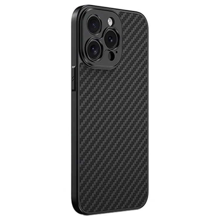For iPhone 15 Pro Max Case PC+TPU+Aluminium Alloy Phone Cover with 17mm Lens Backplate - Black