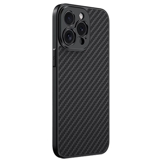 For iPhone 15 Pro Max Case PC+TPU+Aluminium Alloy Phone Cover with 17mm Lens Backplate - Black