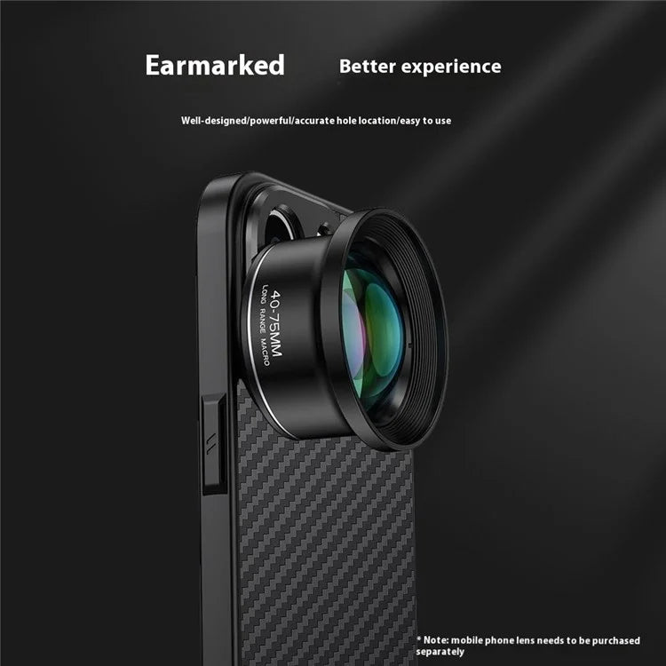 For iPhone 15 Pro Max Case PC+TPU+Aluminium Alloy Phone Cover with 17mm Lens Backplate - Black