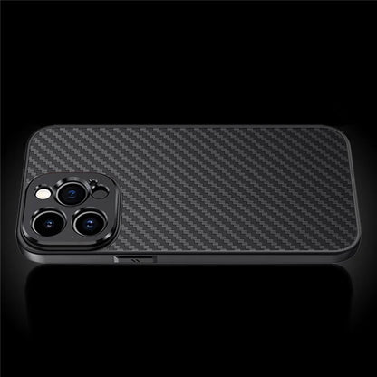 For iPhone 15 Pro Max Case PC+TPU+Aluminium Alloy Phone Cover with 17mm Lens Backplate - Black