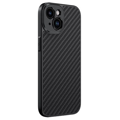 For iPhone 15 Case PC+TPU+Aluminium Alloy Phone Cover with 17mm Lens Backplate - Black