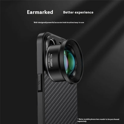 For iPhone 15 Plus Case PC+TPU+Aluminium Alloy Phone Cover with 17mm Lens Backplate - Black