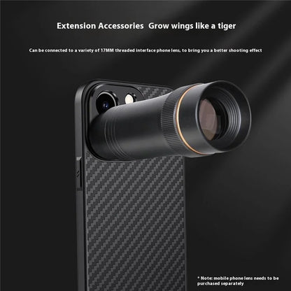 For iPhone 15 Plus Case PC+TPU+Aluminium Alloy Phone Cover with 17mm Lens Backplate - Black