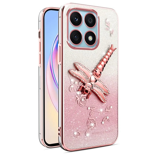 KADEM For Xiaomi 14T Pro Case Dragonfly Kickstand TPU Flowers Glitter Phone Cover