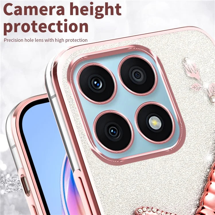 KADEM For Xiaomi 14T Case Dragonfly Kickstand TPU Flowers Glitter Phone Cover