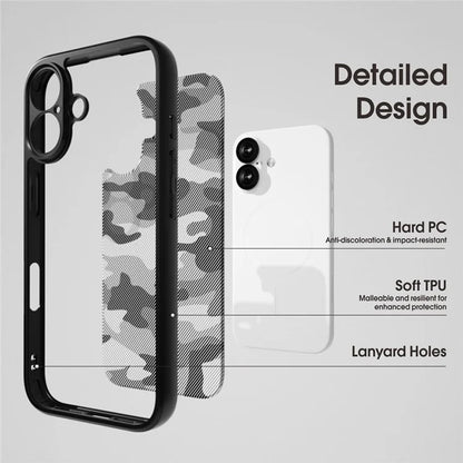 IBMRS For iPhone 16 Case TPU + PC Heavy Duty Shockproof Phone Cover Camera Protection