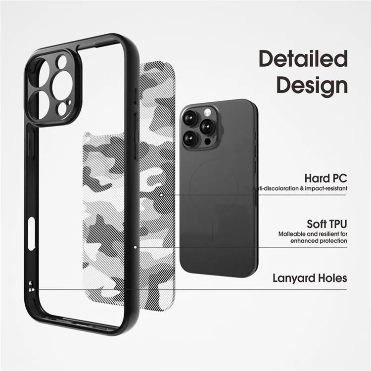 IBMRS For iPhone 16 Pro Max Case TPU + PC Heavy Duty Shockproof Phone Cover Camera Protection