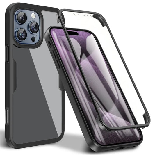 For iPhone 16 Pro Max Case Acrylic+TPU Clear Phone Cover with PET Screen Film