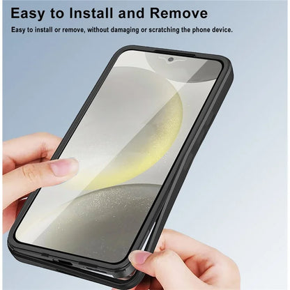 For Samsung Galaxy S24 FE Case Acrylic+TPU Clear Phone Cover with PET Screen Film