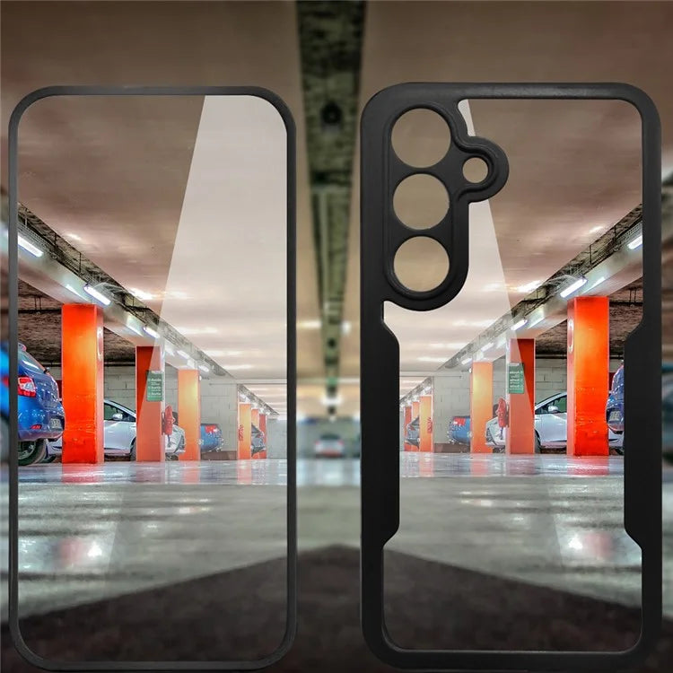 For Samsung Galaxy S24 FE Case Acrylic+TPU Clear Phone Cover with PET Screen Film