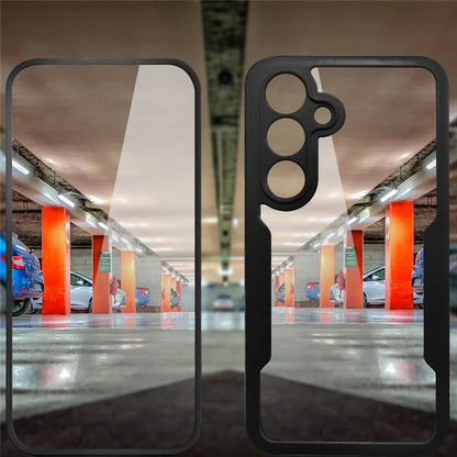 For Samsung Galaxy S24 FE Case Acrylic+TPU Clear Phone Cover with PET Screen Film