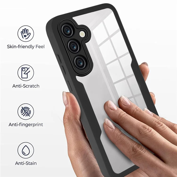 For Samsung Galaxy S24 FE Case Acrylic+TPU Clear Phone Cover with PET Screen Film