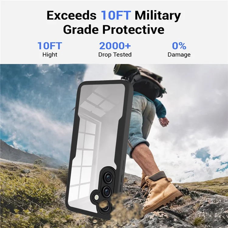 For Samsung Galaxy S24 FE Case Acrylic+TPU Clear Phone Cover with PET Screen Film