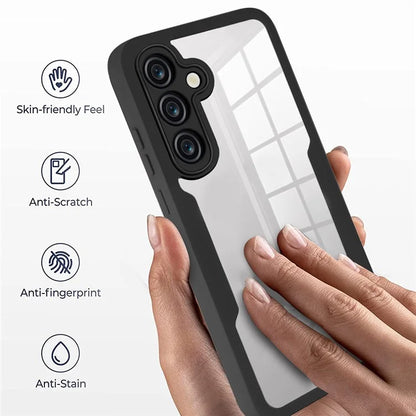 For Samsung Galaxy S24 FE Case Acrylic+TPU Clear Phone Cover with PET Screen Film