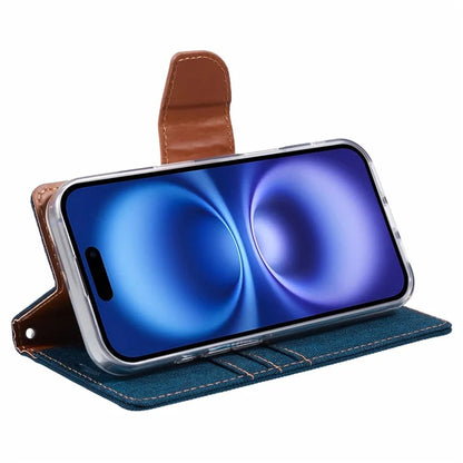 MERCURY GOOSPERY For iPhone 16 Case Canvas Texture Leather Wallet Phone Cover