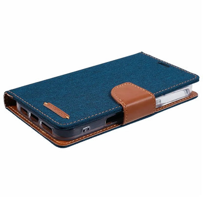 MERCURY GOOSPERY For iPhone 16 Case Canvas Texture Leather Wallet Phone Cover
