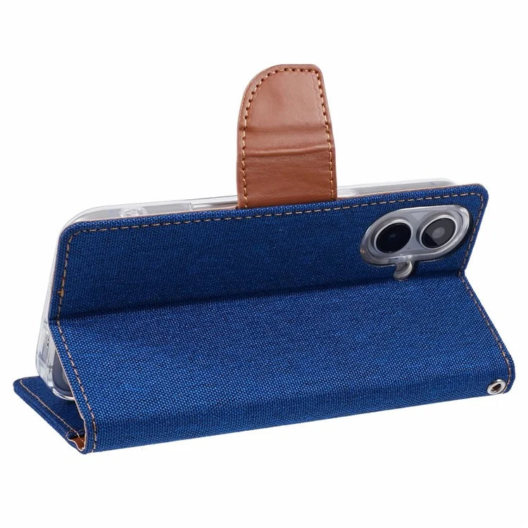 MERCURY GOOSPERY For iPhone 16 Case Canvas Texture Leather Wallet Phone Cover