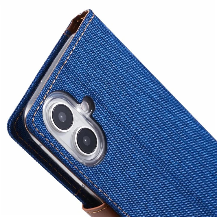 MERCURY GOOSPERY For iPhone 16 Case Canvas Texture Leather Wallet Phone Cover