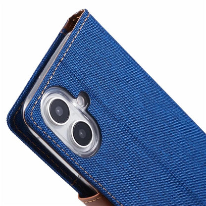 MERCURY GOOSPERY For iPhone 16 Case Canvas Texture Leather Wallet Phone Cover