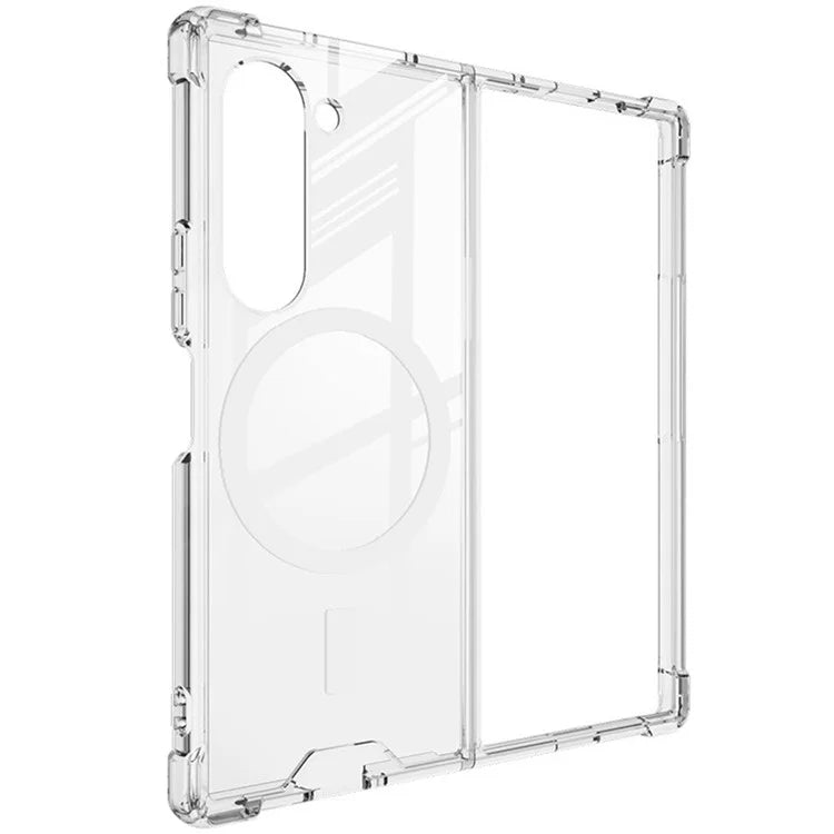 IMAK For Samsung Galaxy Z Fold6 5G Clear Case Compatible with MagSafe Shockproof PC+TPU Phone Cover