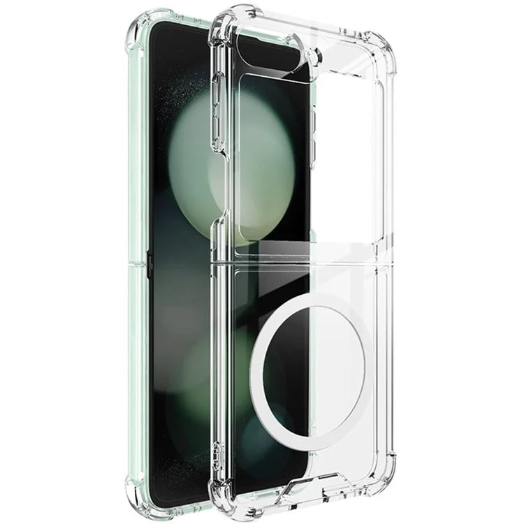 IMAK For Samsung Galaxy Z Flip6 5G Clear Case Compatible with MagSafe Shockproof PC+TPU Phone Cover