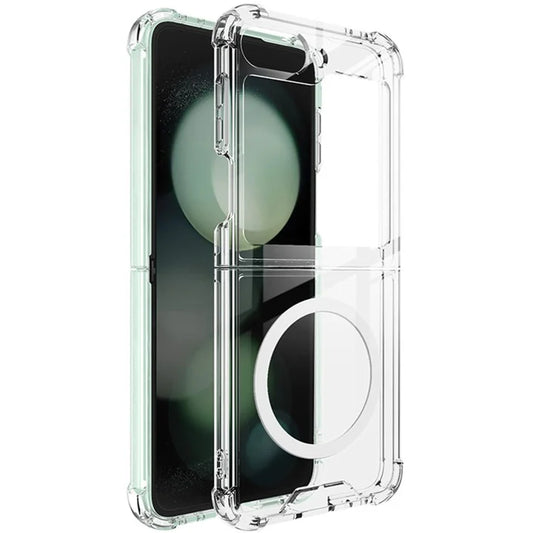 IMAK For Samsung Galaxy Z Flip6 5G Clear Case Compatible with MagSafe Shockproof PC+TPU Phone Cover