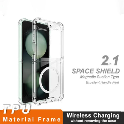 IMAK For Samsung Galaxy Z Flip6 5G Clear Case Compatible with MagSafe Shockproof PC+TPU Phone Cover
