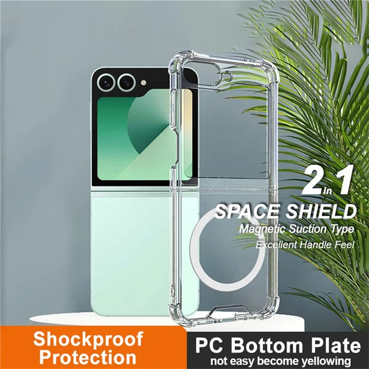 IMAK For Samsung Galaxy Z Flip6 5G Clear Case Compatible with MagSafe Shockproof PC+TPU Phone Cover