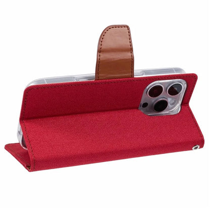 MERCURY GOOSPERY For iPhone 16 Pro Case Canvas Texture Leather Wallet Phone Cover