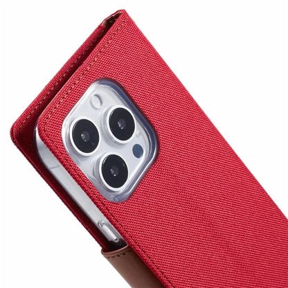 MERCURY GOOSPERY For iPhone 16 Pro Case Canvas Texture Leather Wallet Phone Cover