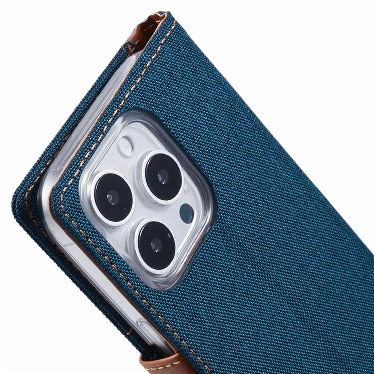 MERCURY GOOSPERY For iPhone 16 Pro Case Canvas Texture Leather Wallet Phone Cover