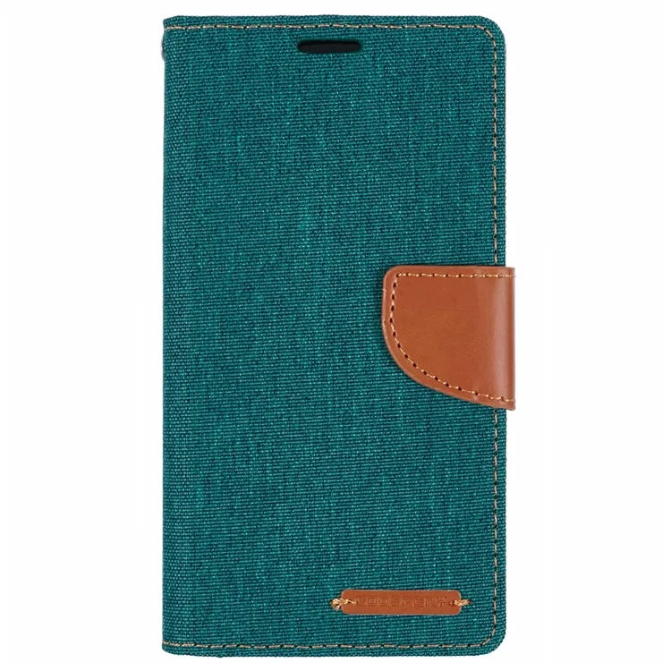 MERCURY GOOSPERY For iPhone 16 Pro Case Canvas Texture Leather Wallet Phone Cover