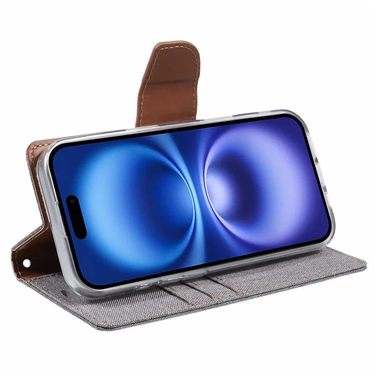 MERCURY GOOSPERY For iPhone 16 Pro Case Canvas Texture Leather Wallet Phone Cover